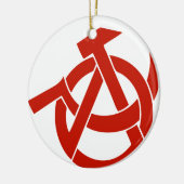 HAMMER-SICHEL-ANARCHIE-LOGO KERAMIKORNAMENT (Links)