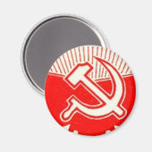 Hammer, Sichel und rote Fahnen Magnet (Vorderseite/Rückseite)