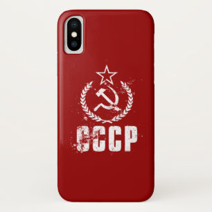 Hammer Sichel Weiße Vintage-Flagge iPhone X Hüllen