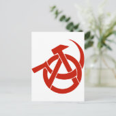 HAMMER SICKLE ANARCHY LOGO POSTKARTE (Stehend Vorderseite)