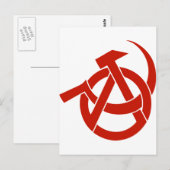 HAMMER SICKLE ANARCHY LOGO POSTKARTE (Vorne/Hinten)