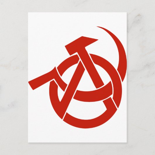HAMMER SICKLE ANARCHY LOGO POSTKARTE (Vorderseite)