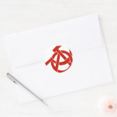 HAMMER SICKLE ANARCHY LOGO RUNDER AUFKLEBER (Umschlag)