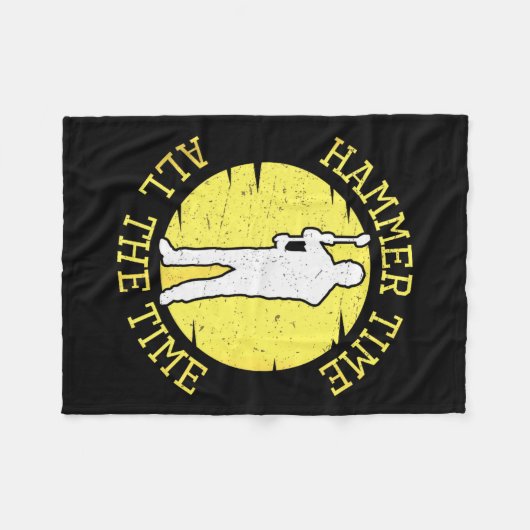 Hammer Time All The Time Funny Construction Manage Fleecedecke (Vorderseite (Horizontal))