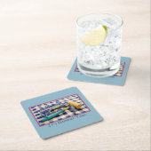 Hammer Time Blue Crab mit Hammer auf Gingham Rechteckiger Pappuntersetzer (Vor Ort)