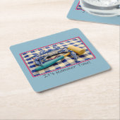 Hammer Time Blue Crab mit Hammer auf Gingham Rechteckiger Pappuntersetzer (angewinkelt)