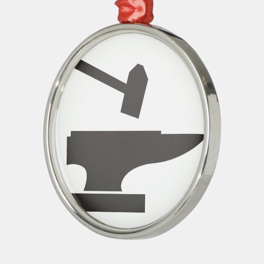 Hammer u. Amboss Silbernes Ornament (Links)