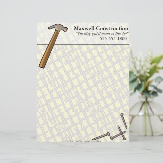 Hammer-u. Nagel-Briefkopf Briefbogen (Stehend Vorderseite)