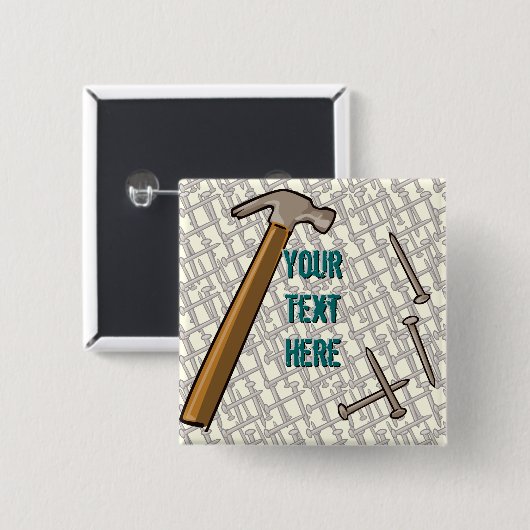 Hammer u. Nagel-Knopf Button (Vorne & Hinten)