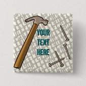 Hammer u. Nagel-Knopf Button (Vorderseite)