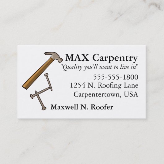 Hammer-u. Nagel-Visitenkarte Visitenkarte (Vorderseite)