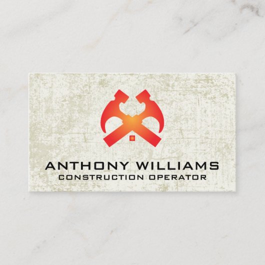 Hämmer und Hausdach | Grunge Hintergrund Visitenkarte (Vorderseite)