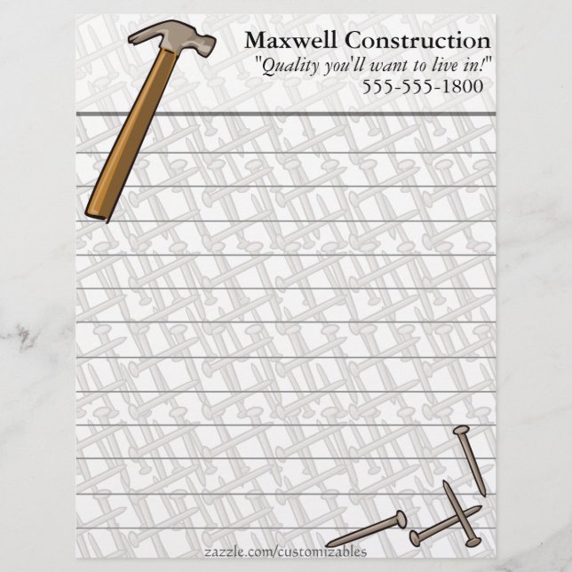 Hammer und Nägel Letterhead (Vorderseite)