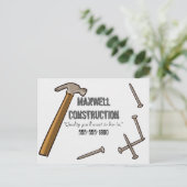 Hammer und Nägel Postkarte (Stehend Vorderseite)