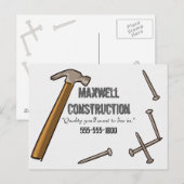 Hammer und Nägel Postkarte (Vorne/Hinten)