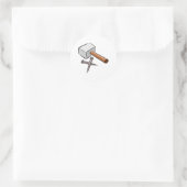 Hammer und Nägel Runder Aufkleber (Tasche)