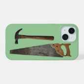 Hammer und Säge iPhone 15 Hülle (Rückseite (Horizontal))