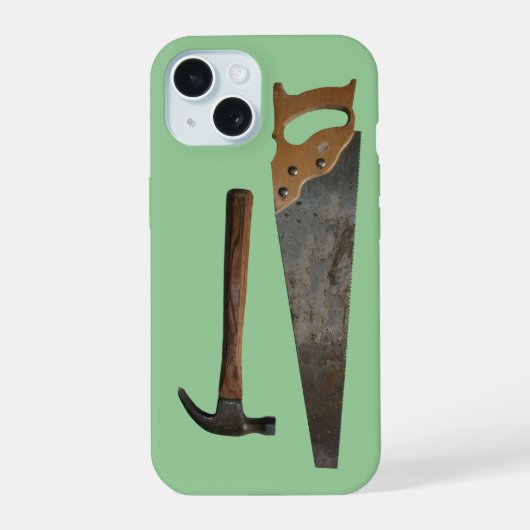 Hammer und Säge iPhone 15 Hülle (Rückseite)