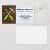 Hammer und Schraubenzieher | Holz und Spackle Visitenkarte (Vorne/Hinten)