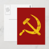 Hammer und Sichel (abgenutztes Aussehen) Postkarte (Vorne/Hinten)