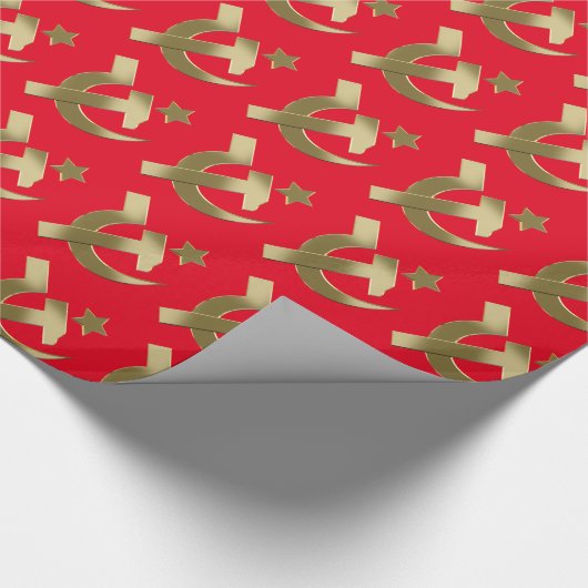 Hammer und Sichel Geschenkpapier (Ecke)