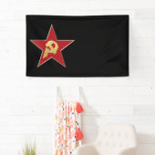 Hammer und Sichel in den roten Stern Banner (Insitu)