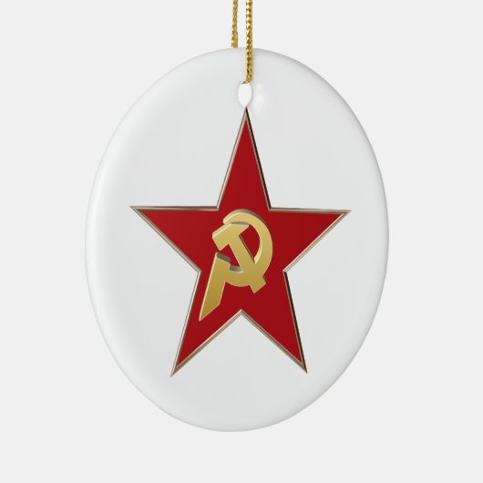 Hammer und Sichel in den roten Stern Keramik Ornament (Rechts)