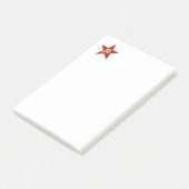 Hammer und Sichel in den roten Stern Post-it Klebezettel (angewinkelt)