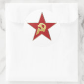 Hammer und Sichel in den roten Stern Runder Aufkleber (Tasche)