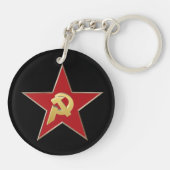 Hammer und Sichel in den roten Stern Schlüsselanhänger (Rückseite)