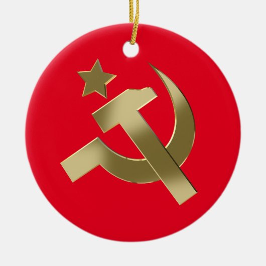 Hammer und Sichel Keramik Ornament (Vorne)