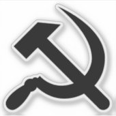 Hammer und Sichel (schwarz) Aufkleber (Vorderseite)