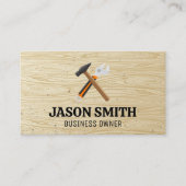 Hammer und Wrench | Bau | Holzmuster Visitenkarte (Vorderseite)