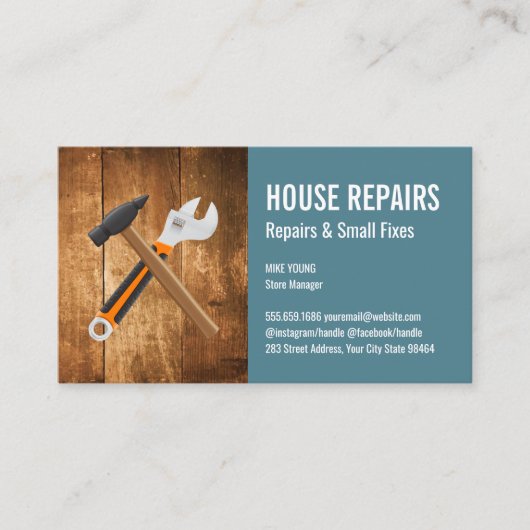 Hammer und Wrench | Bau Terminkarte (Vorderseite)