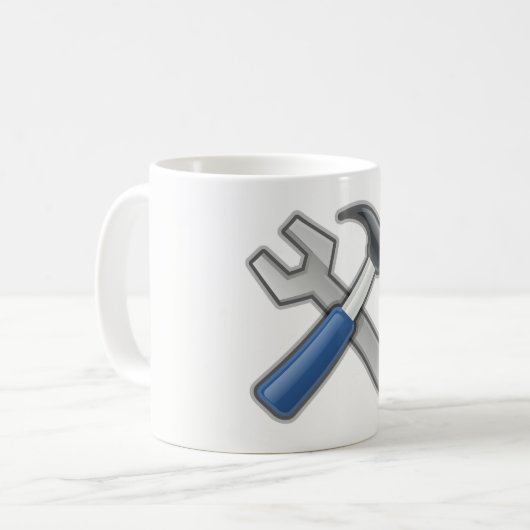 Hammer und Wrench Kaffeetasse (Vorderseite Links)