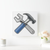 Hammer und Wrench Quadratische Wanduhr (Zuhause)