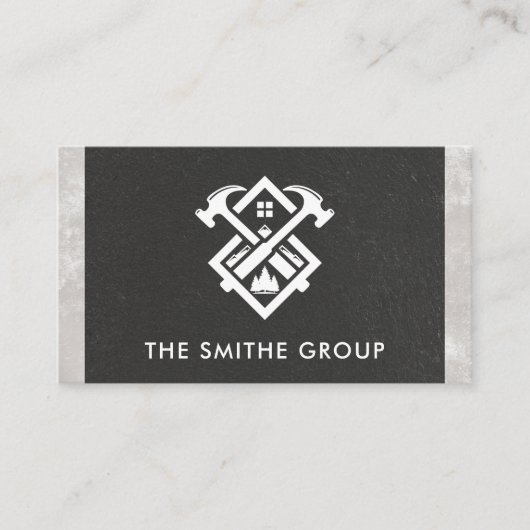 Hämmer und Zuhause | Konstruktionslogo Visitenkarte (Vorderseite)