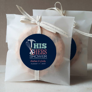 Hammer-Whisk-Handy-Paar-Dusche für ihn und sie Runder Aufkleber