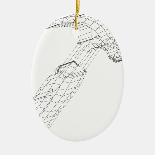 Hammer wireframe keramikornament (Vorne)