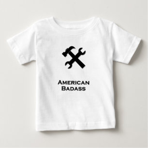 Hammer Wrench American Badass Black Baby T-shirt