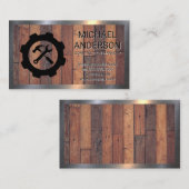 Hammer Wrench Construction | Holzplatten Visitenkarte (Vorne/Hinten)