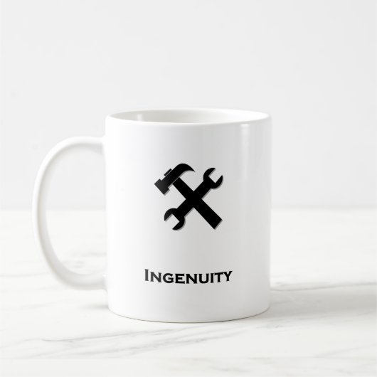 Hammer Wrench Einfallsschwarz Kaffeetasse (Links)