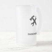 Hammer Wrench Einfallsschwarz Mattglas Bierglas (VorderseiteRechts)