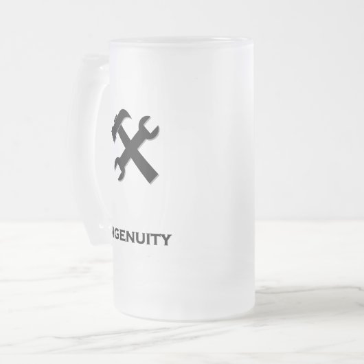 Hammer Wrench Einfallsschwarz Mattglas Bierglas (Vorderseite Links)