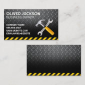 Hammer Wrench Logo | Bau | Stahl Visitenkarte (Vorne/Hinten)