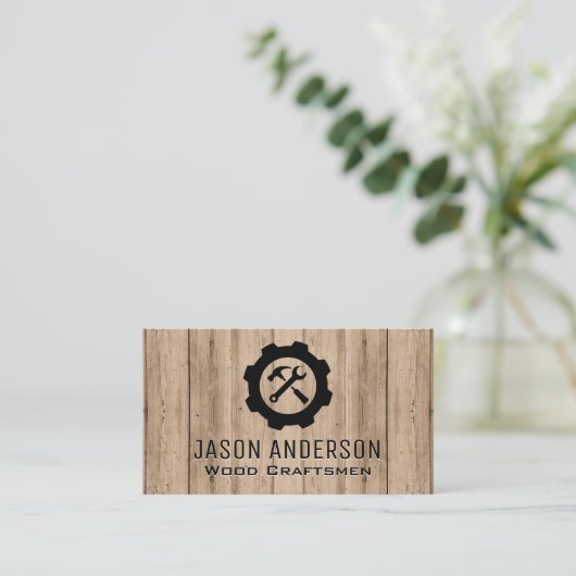 Hammer-Wrench-Logo | Blue Collar Visitenkarte (Stehend Vorderseite)