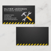 Hammer Wrench Logo | Kohlenstofffaser Visitenkarte (Vorne/Hinten)