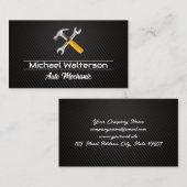 Hammer Wrench Logo | Kohlenstofffaser Visitenkarte (Vorne/Hinten)