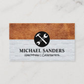 Hammer Wrench Logo | Lederziegelmauer Visitenkarte (Vorderseite)