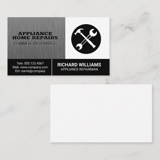 Hammer Wrench Logo | Reparatur Visitenkarte (Vorne/Hinten)